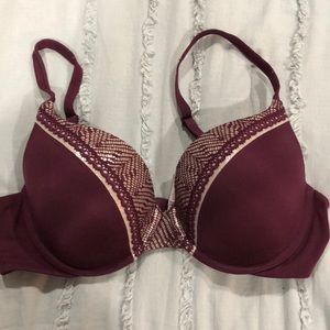 Victoria’s Secret Maroon and Gold push up bra